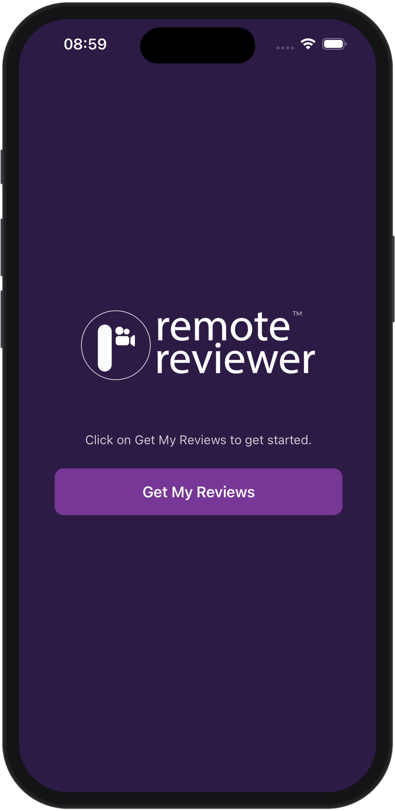 Remote Reviewer app home screen