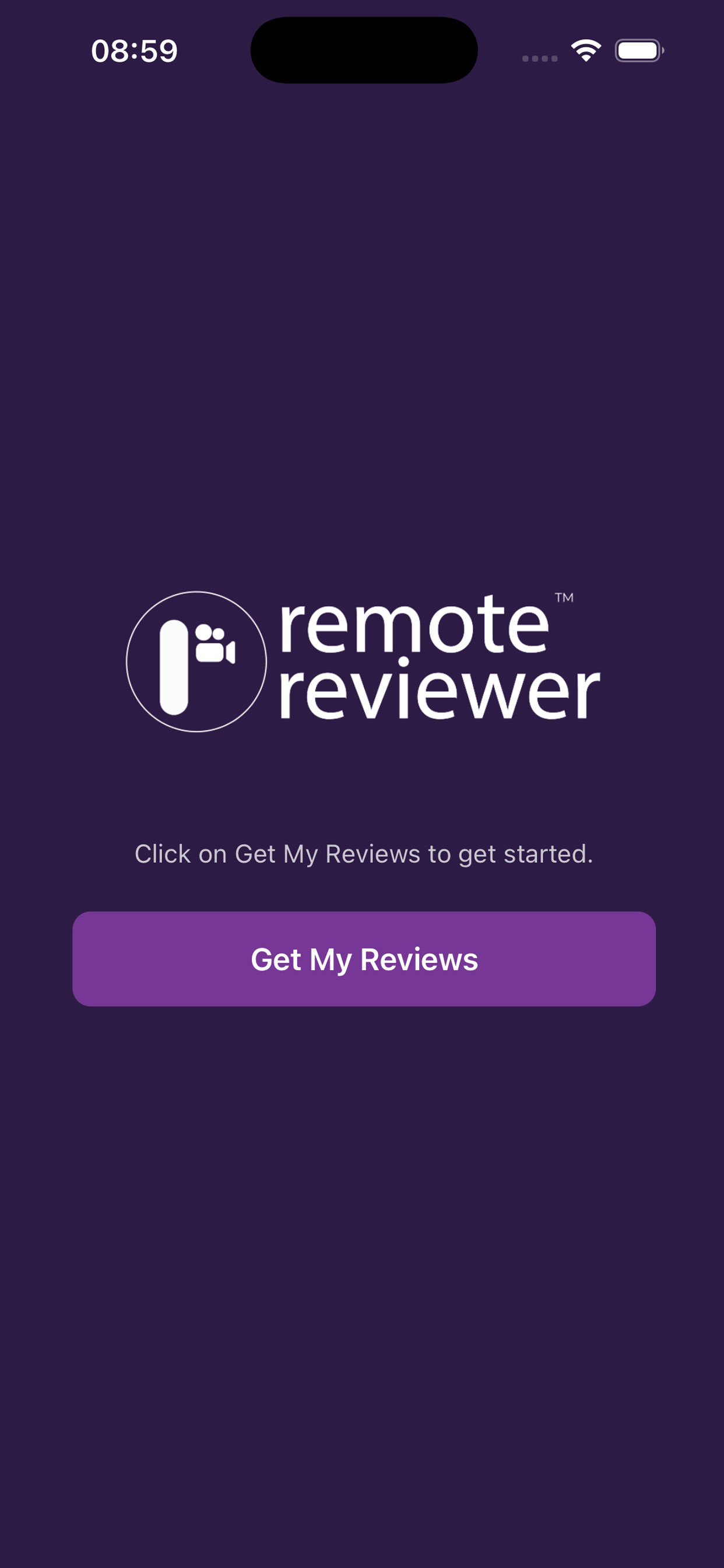 Remote Reviewer companion app home screen