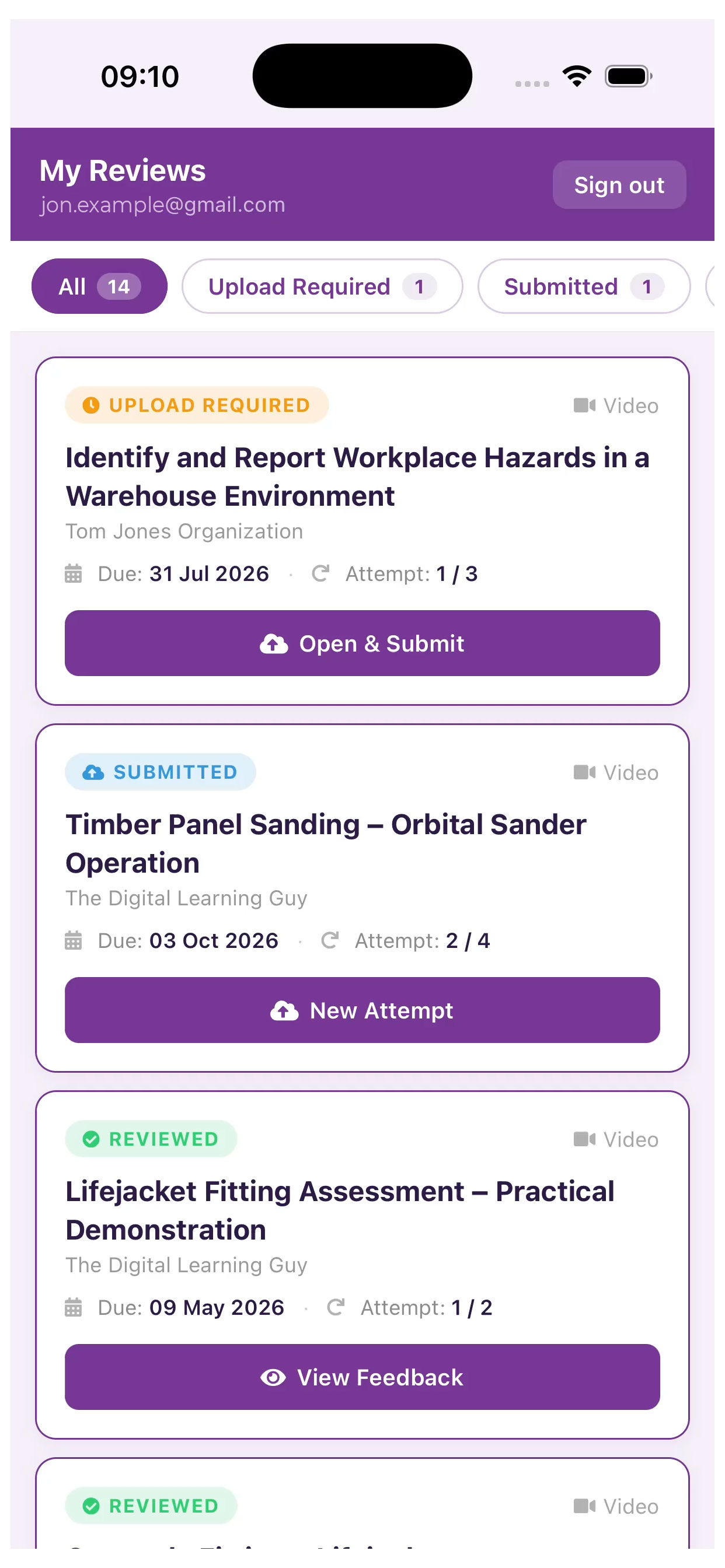 Remote Reviewer app review queue and submission status